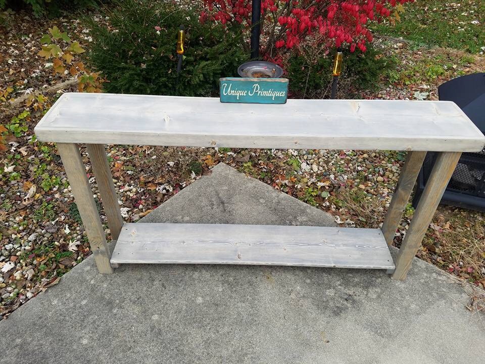 RUSTIC CONSOLE TABLE Sofa Entryway Entry Hall Large Reclaimed Wood 12-3 ...