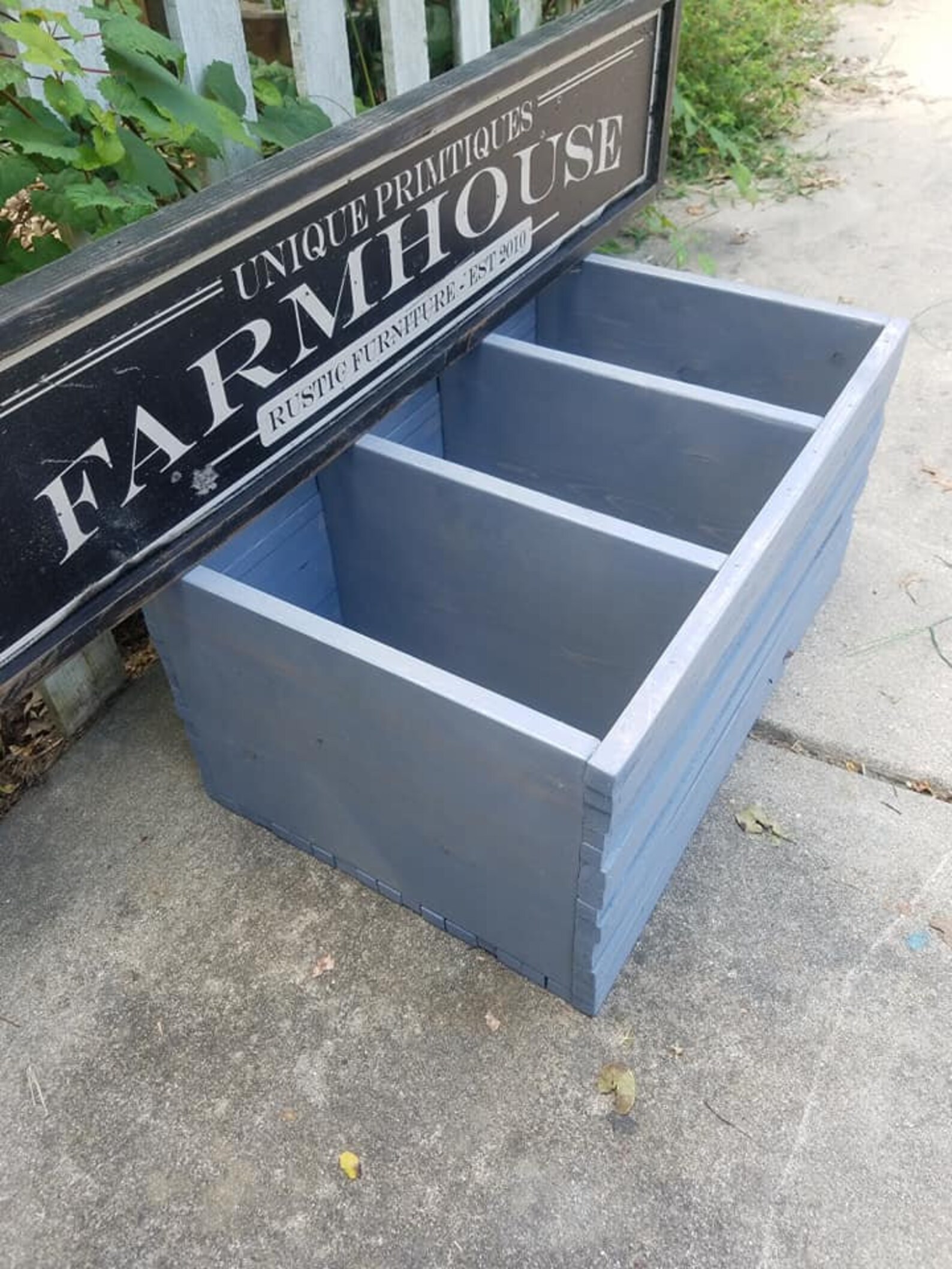 Rustic FARMHOUSE BOX CRATE W Dividers Bathroom Kitchen Wine - Etsy