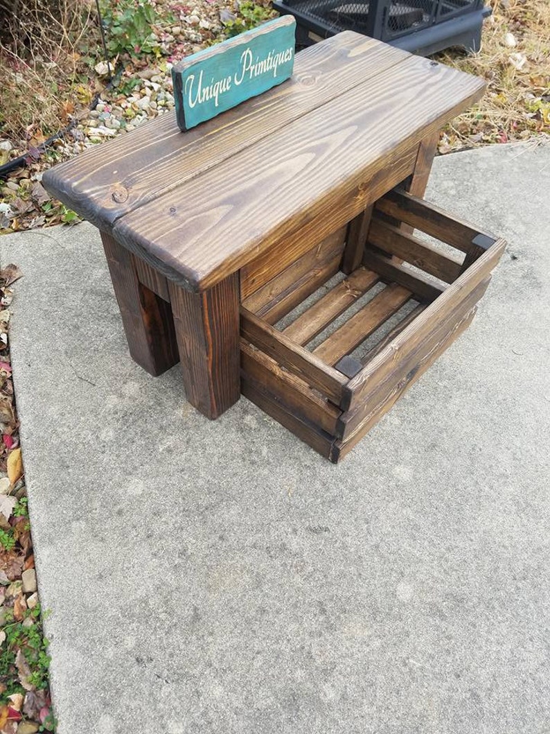 RUSTIC FARMHOUSE BENCH Farm House Mud Room W/ Wooden Crate Combo Lot ...