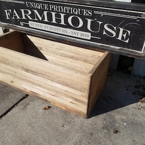 RUSTIC FARMHOUSE CRATE Box Bathroom Kitchen Living Room Bedroom Storage Stackable Reclaimed Wood Bookcase Home Decor Custom Sizes Colors