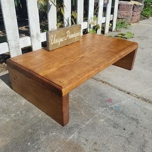 LARGE Rustic Table Riser Bench Centerpiece TV Computer Monitor Cake ...