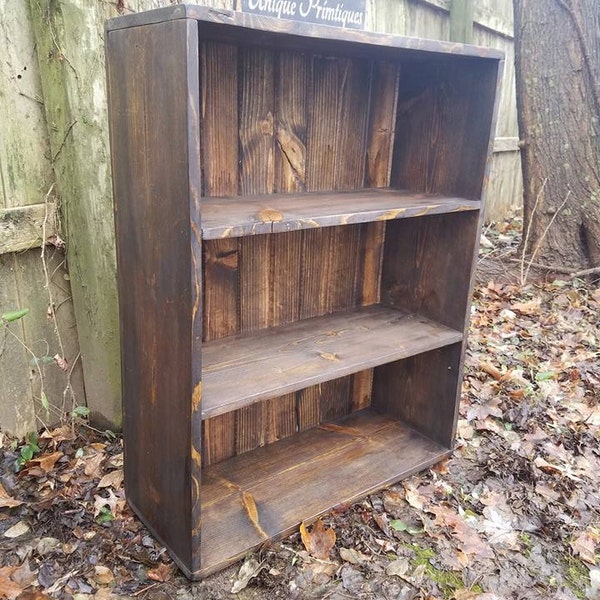 Rustic Bookcase Etsy