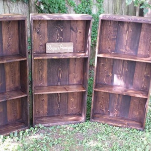 RUSTIC BOOKCASE Tall Reclaimed Wood Book Shelf x2 Large | Etsy