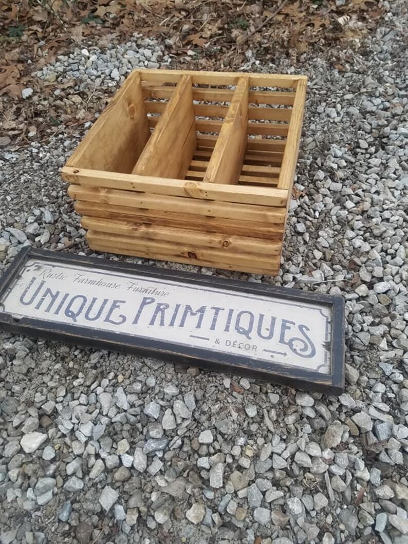 Rustic FARMHOUSE CRATE BOX Lot of Two W Dividers Reclaimed - Etsy