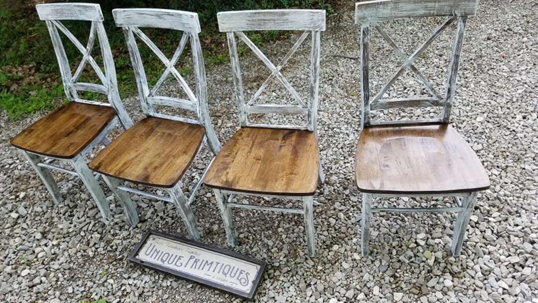 Rustic Chair X. Back RUSTIC CHAIRS FOUR Beautiful Rustic Wood Malaysian Oak Solid Wood X ...