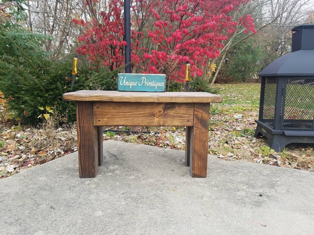 RUSTIC FARMHOUSE BENCH Farm House Indoor Outdoor Kitchen Dining Porch ...