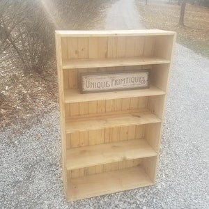 Rustic Wood Bookcase Shelf Reclaimed Barn Wood Look Primitive Book ...