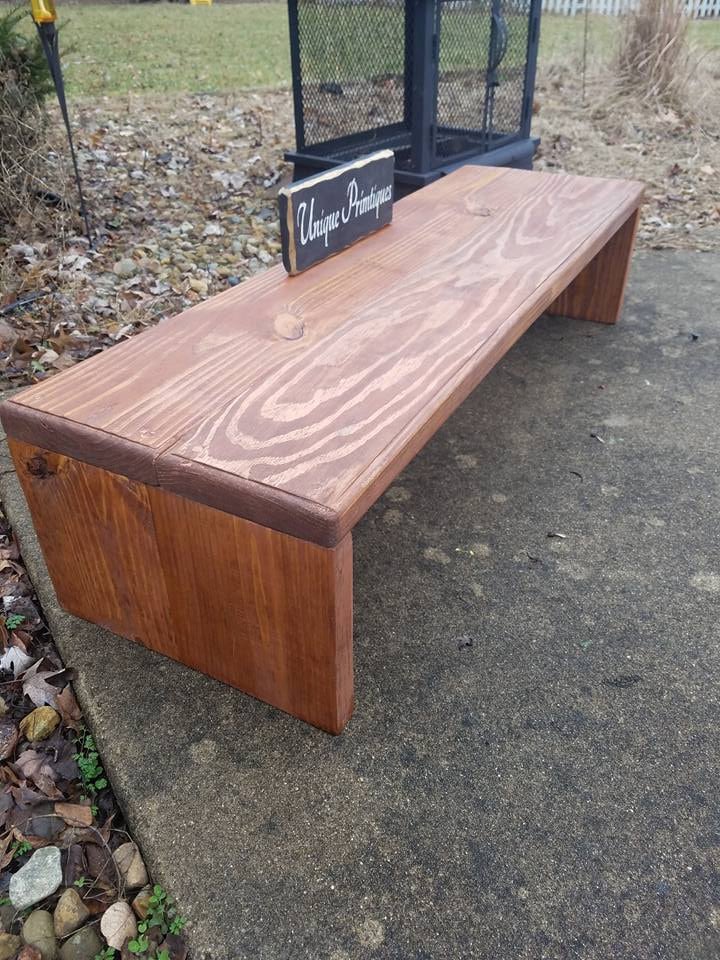 LARGE Rustic Table Riser Bench TV Solid Wood Step Workout | Etsy