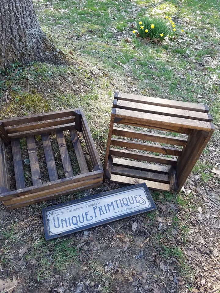 FARMHOUSE CRATE Rustic Reclaimed Wood Dark Walnut Farm House Wall Shelf ...