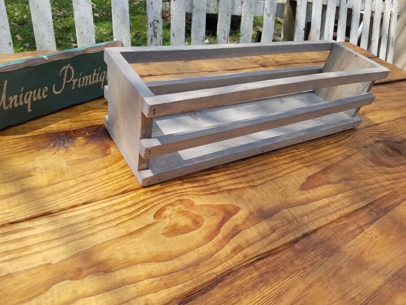Rustic WOOD CRATE Shelf Mason Jar Storage Stackable Shelving Etsy