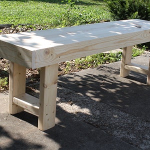 Natural Wood Framed Bench 12x54x18h Custom Sizes Colors Home Decor Garden Outdoor Patio Porch Entry Mudroom Dining Kitchen Unique