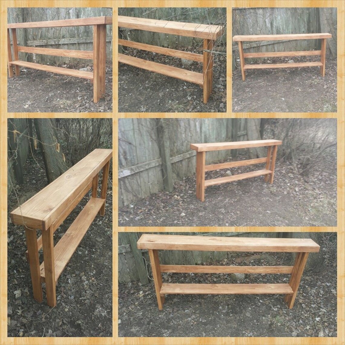 RUSTIC SOFA TABLE Narrow Console Long Large Entryway Entry Accent Hall ...