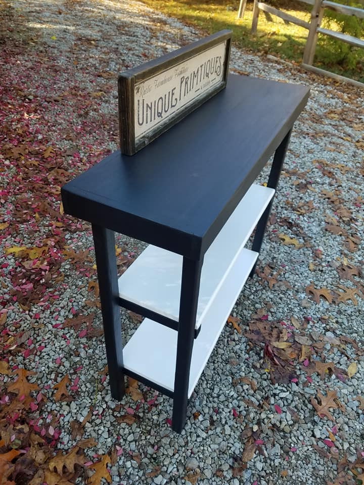 Rustic Reclaimed Wood SOFA Console Accent Hall Wooden Table Bookcase ...