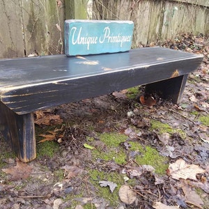 TABLE RISER Grungy DISTRESSED Unique Primtiques Primitive Distressed Kettle Black Monitor Desk Bench Centerpiece Custom Sizes & Colors