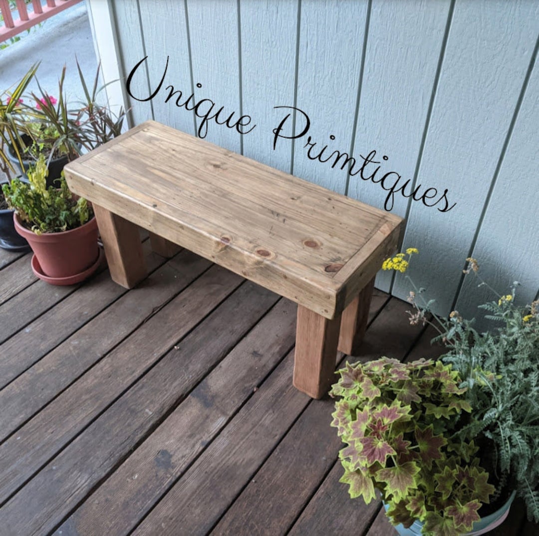 RUSTIC FARMHOUSE BENCH Farm House Indoor Outdoor Kitchen Dining Porch ...
