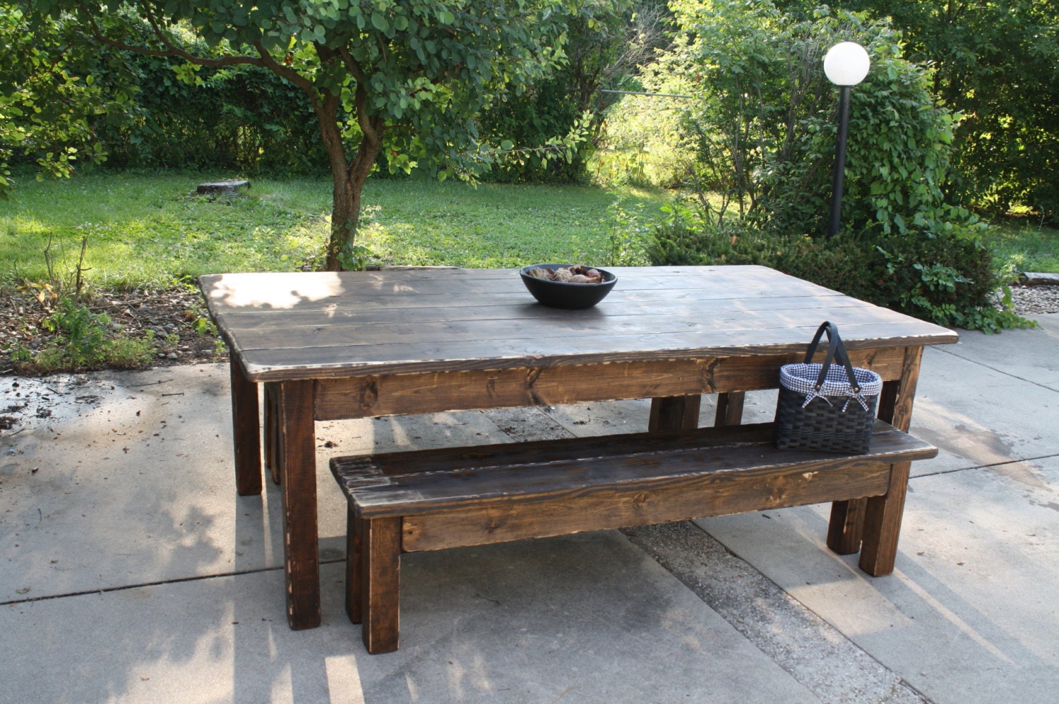 RUSTIC 12 foot FARMHOUSE TABLE Large Farm House Kitchen Dark
