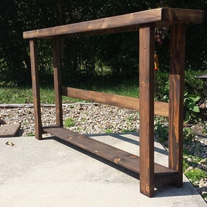 RUSTIC ENTRYWAY TABLE Entry Sofa Hall Console Accent Mud Room Dark ...