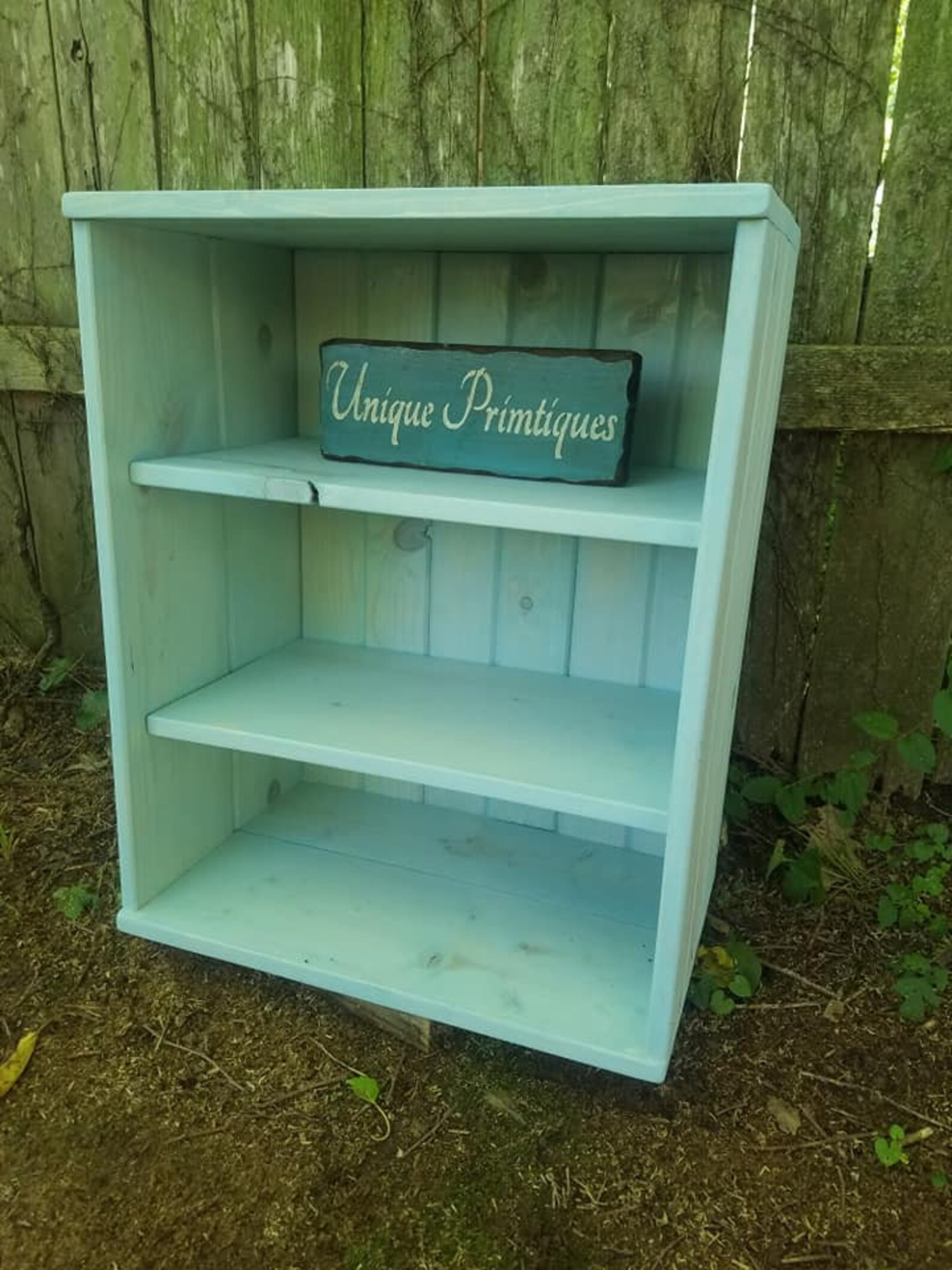 Rustic Coastal Bleached Blue BOOKCASE Wood Book Shelf Bathroom Etsy