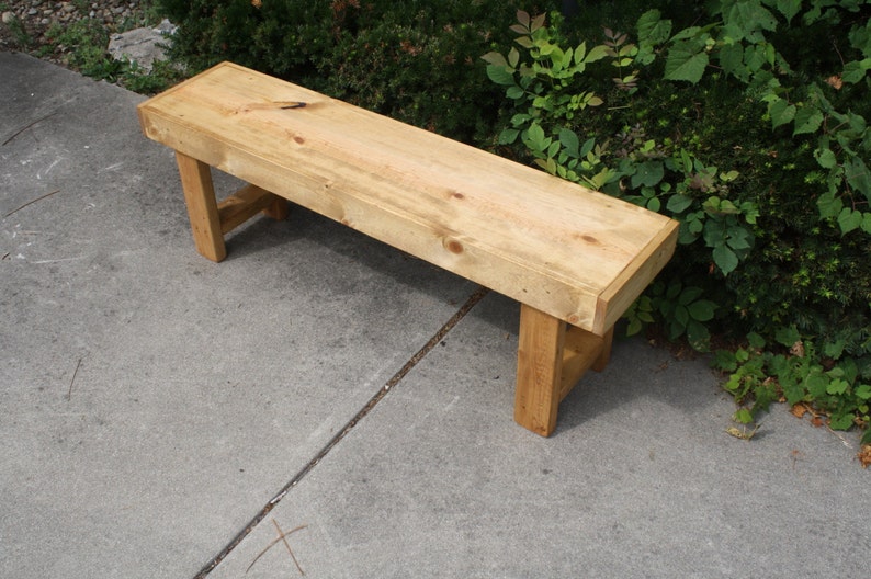 Beautiful Primitive Light Weight Golden Oak Framed Bench 12x54x18h Custom Sizes /& Colors Available Home Decor Garden Outdoor Patio