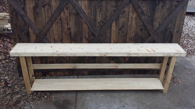 RUSTIC CONSOLE TABLE Sofa Entryway Entry Accent Farmhouse Weathered Oak ...