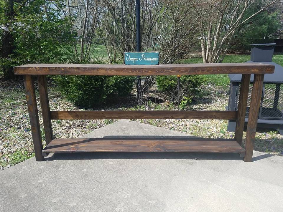 RUSTIC SOFA TABLE Narrow Long Console Entryway Entry Accent Lamp Table ...