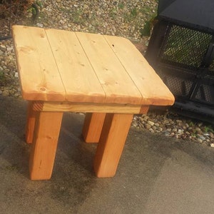 RUSTIC FARMHOUSE END Table Farm House Golden Pecan Reclaimed Wood Side ...