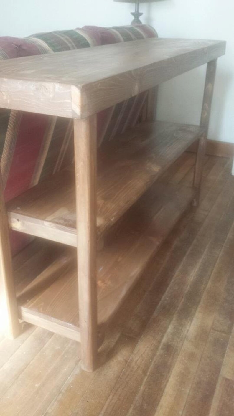 CONSOLE TABLE Rustic Sofa BOOKCASE Entryway Hall Accent | Etsy