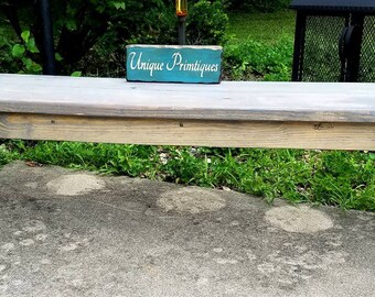 Rustic New England Farm House Wood BENCH FARMHOUSE Kitchen Turned Legs See Drop Down Menu Reclaimed Weathered Gray Grey Custom Sizes Colors