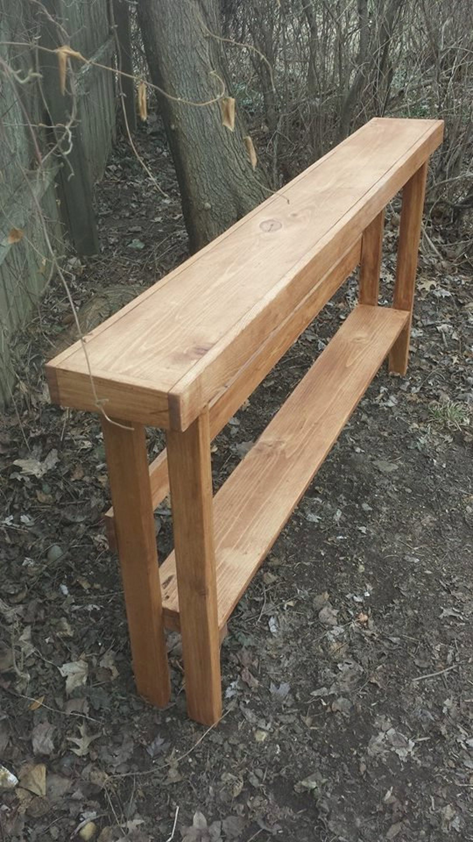 RUSTIC SOFA TABLE Narrow Console Long Large Entryway Entry Accent Hall ...