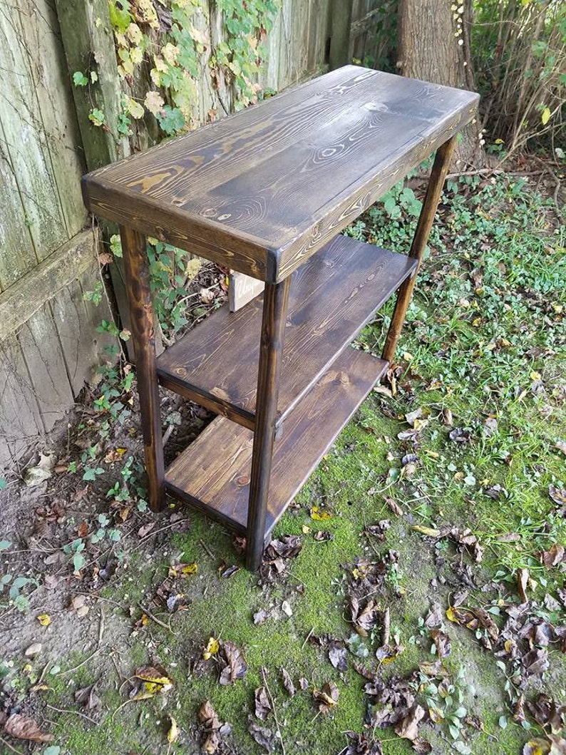 RUSTIC CONSOLE TABLE Bookcase Sofa Entryway Hall Entry Shelving Shelf ...