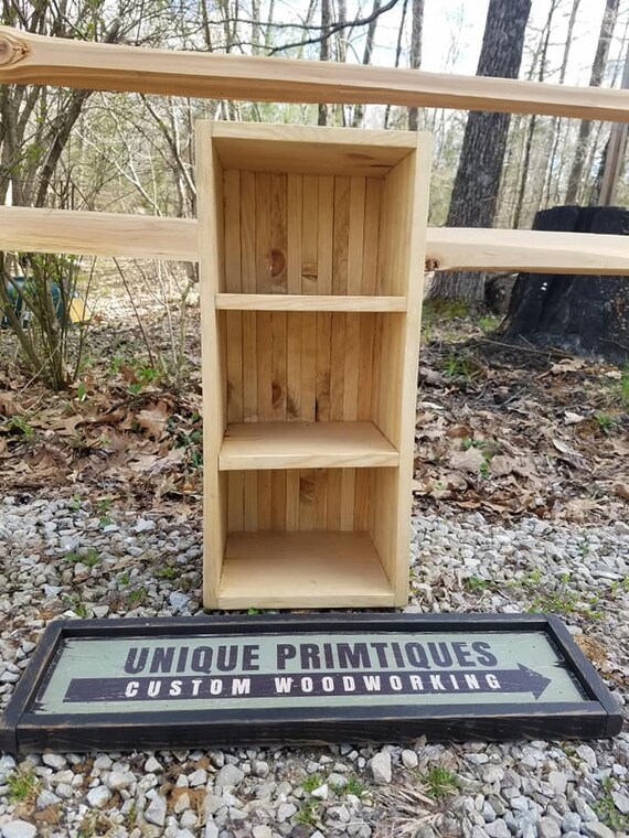 Small Rustic Bookcase Bookshelf Bathroom Kitchen Wine Crate Etsy