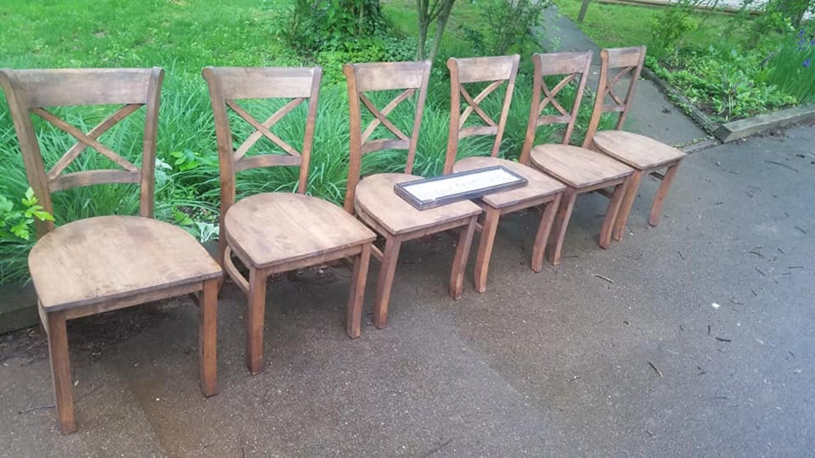 SIX Beautiful Rustic Wood Malaysian Oak CHAIRS Custom Colors Etsy