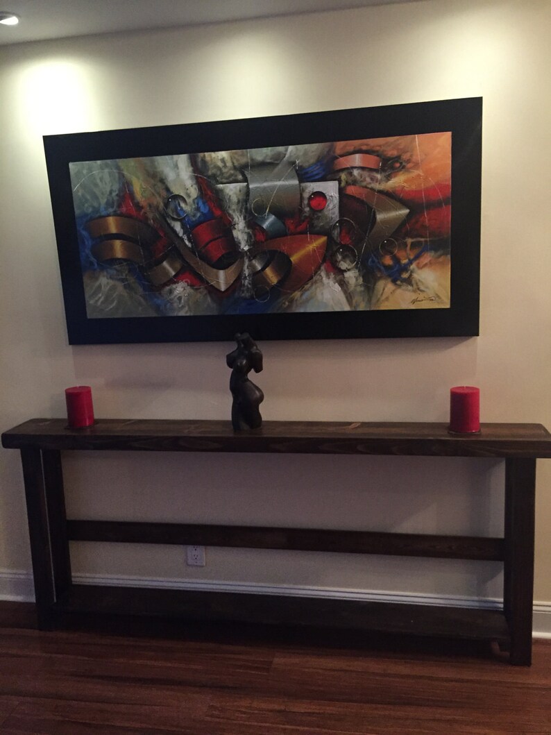 RUSTIC ACCENT TABLE Entryway Entry Hall Large Long Narrow Console Sofa ...