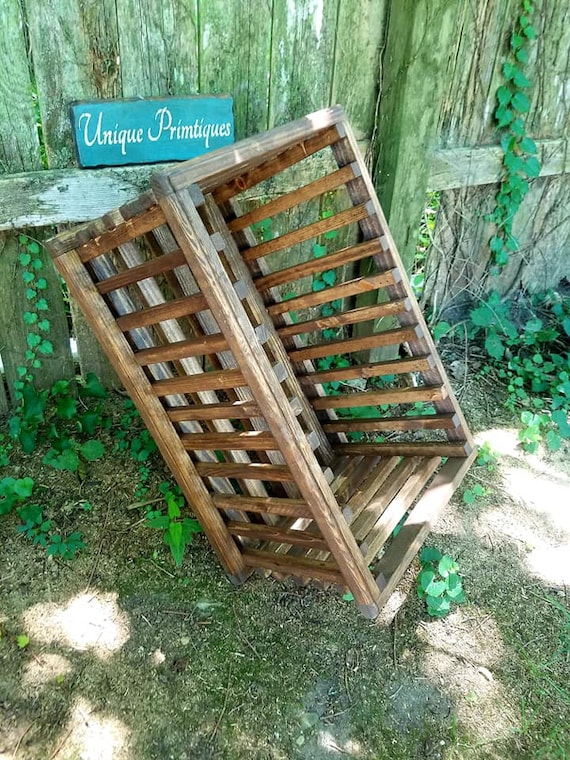 Large Lobster Trap Crab Cage Small Pet Pin Cat Dog Wooden Coastal Living  Home Decor Reclaimed Wood Slats Box Vintage Record Storage Walnut 