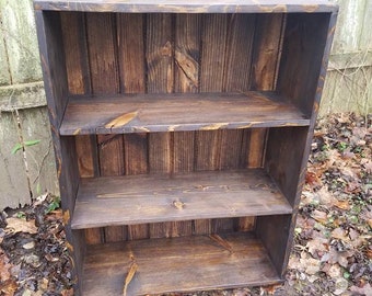 RUSTIC FARMHOUSE BOOKCASE Farm House Country Cabin Shelving Reclaimed Wood Book Shelf Bedroom Tv Stand Console Home Decor Stackable Unique