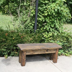 RUSTIC FARMHOUSE BENCH & Two Wood Crates Lot Dark Walnut Custom Sizes ...