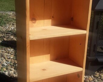 RUSTIC FARMHOUSE BOOKCASE Shelving Storage Shelf Reclaimed Wood Books Bathroom Entry Kitchen Storage Cabin Farm House Custom Sizes Colors