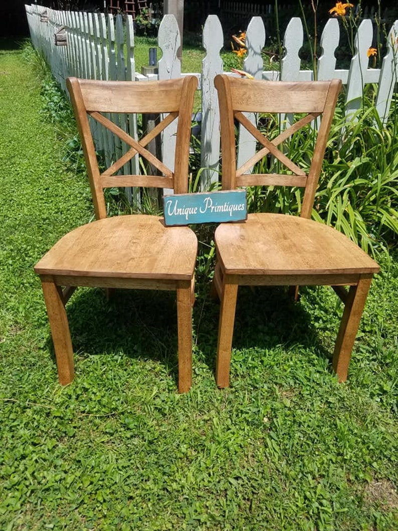 Beautiful Rustic Wood Malaysian Oak CHAIR Solid Wood Xback Etsy
