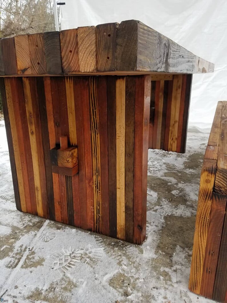 Reclaimed Pallet Salvaged Wood Farm Table With Support Beam by - Etsy