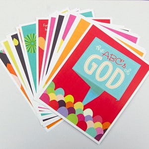 ABC Scripture Cards, Church Nursery, Christian Kids Set of 30 Bible Verse Art Prints (8x10)