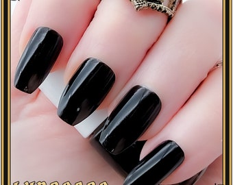 Abyss - Black Glossy 1-2 coat Nail Polish Vegan