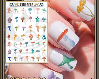 Mushroom Nail Decals – Cottagecore Nail Art