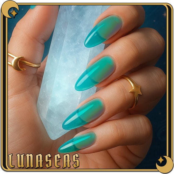 Stained Glass Nail Polish - Tide | Jelly Nail Polish | Teal Green Blue