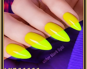 Vaporwave Electric Sol - Neon Yellow Nail Polish Black Light UV | Raves | Summer | Festival