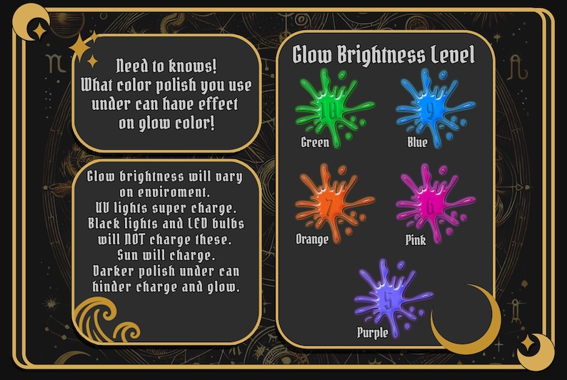 Bioluminescence Orange - Glow in the Dark Nail Polish Top Coat - UV Keychain included image 6