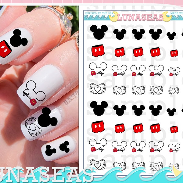 Mickey Nail Decals Etsy