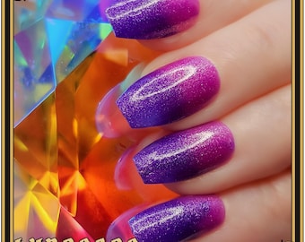 Afterglow Sunset - Magenta Pink to Purple thermal color changing nail polish