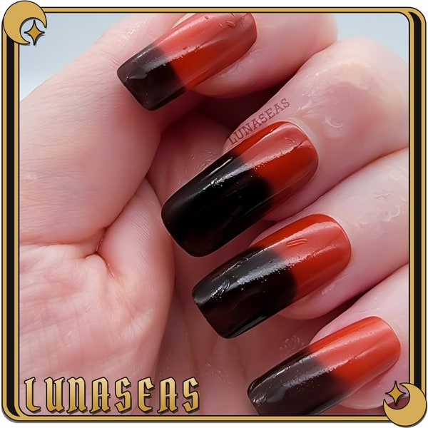Blood Moon - Black to Red Thermal nail polish | Color changing nail polish