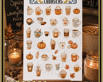 Pumpkin Spice Latte – Pumpkin Spice Nail Decals, Fall Coffee Water Slide Nail Art