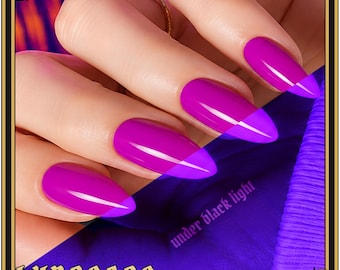 Grid.exe - Neon Magenta UV Reactive Nail Polish | Black Light Glow Polish | Vaporwave Nails | Rave Festival Nail Color